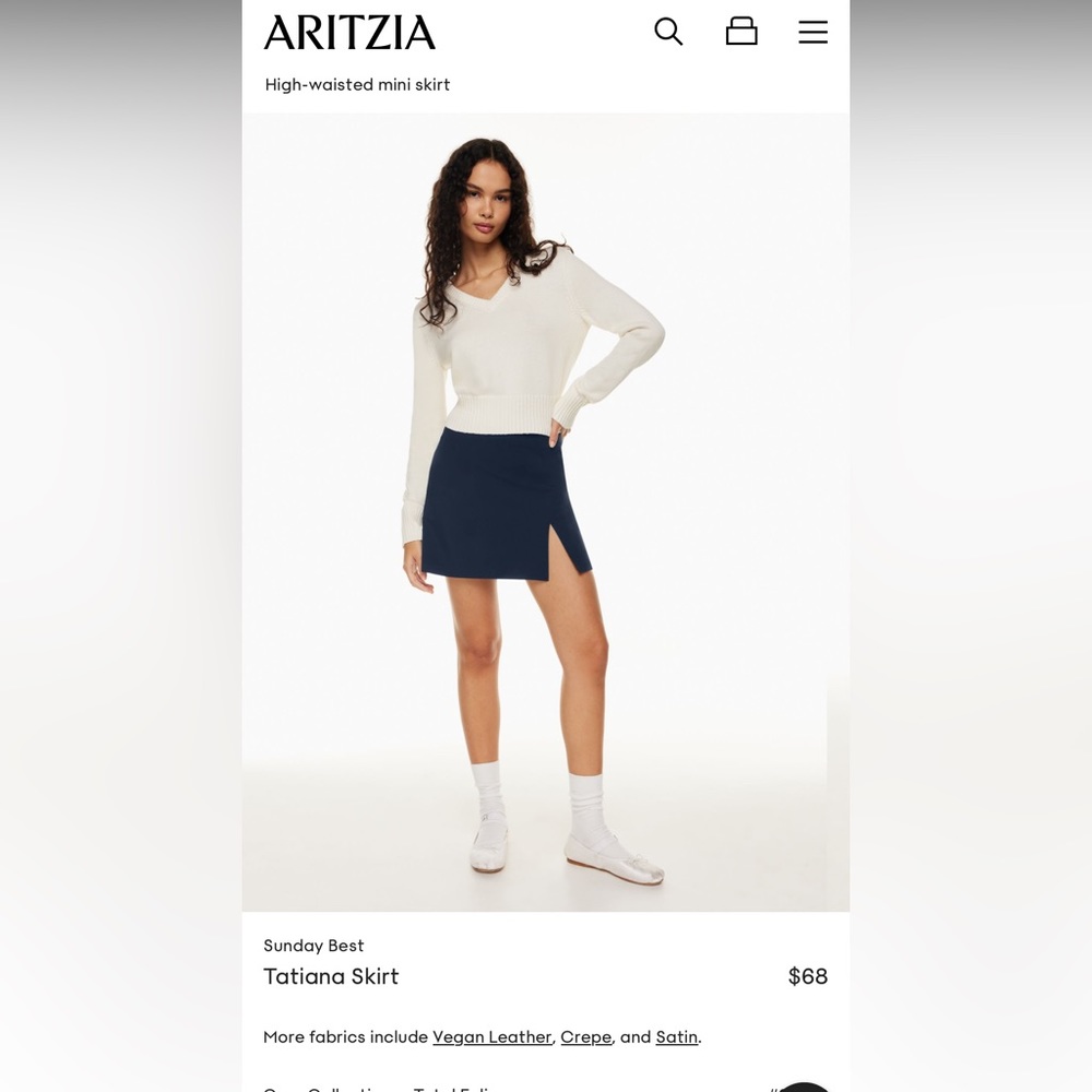 Aritzia Tatiana vegan leather mini skirt